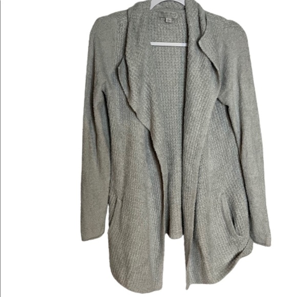 Barefoot Dreams Sweaters - Barefoot Dreams Cozy Chic Lite Coastal Cardigan Size S Small Light Gray Open.